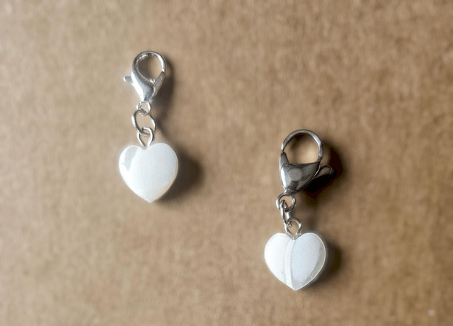 Marqueur de maille coeur de nacre