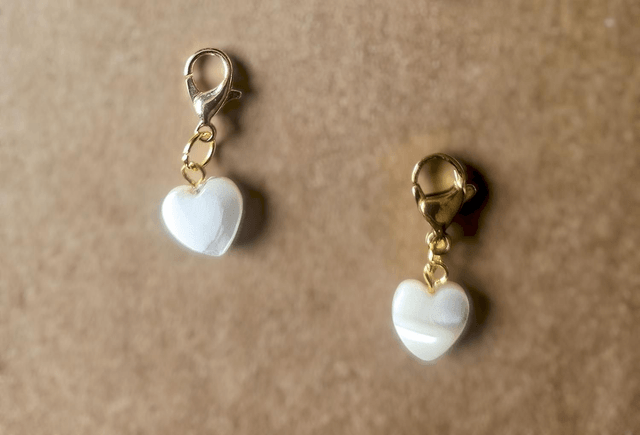 Marqueur de maille coeur de nacre